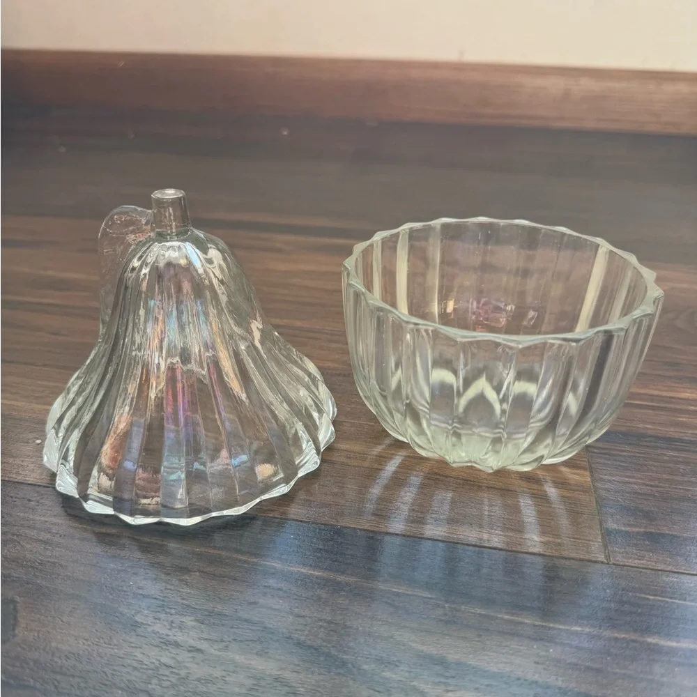 Vintage Ribbed Pear Candy Dish